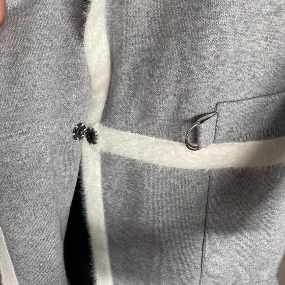 Anna B 3/4 Sleeve Gray knit Cardigan Sz M​​​​ - Picture 3 of 13